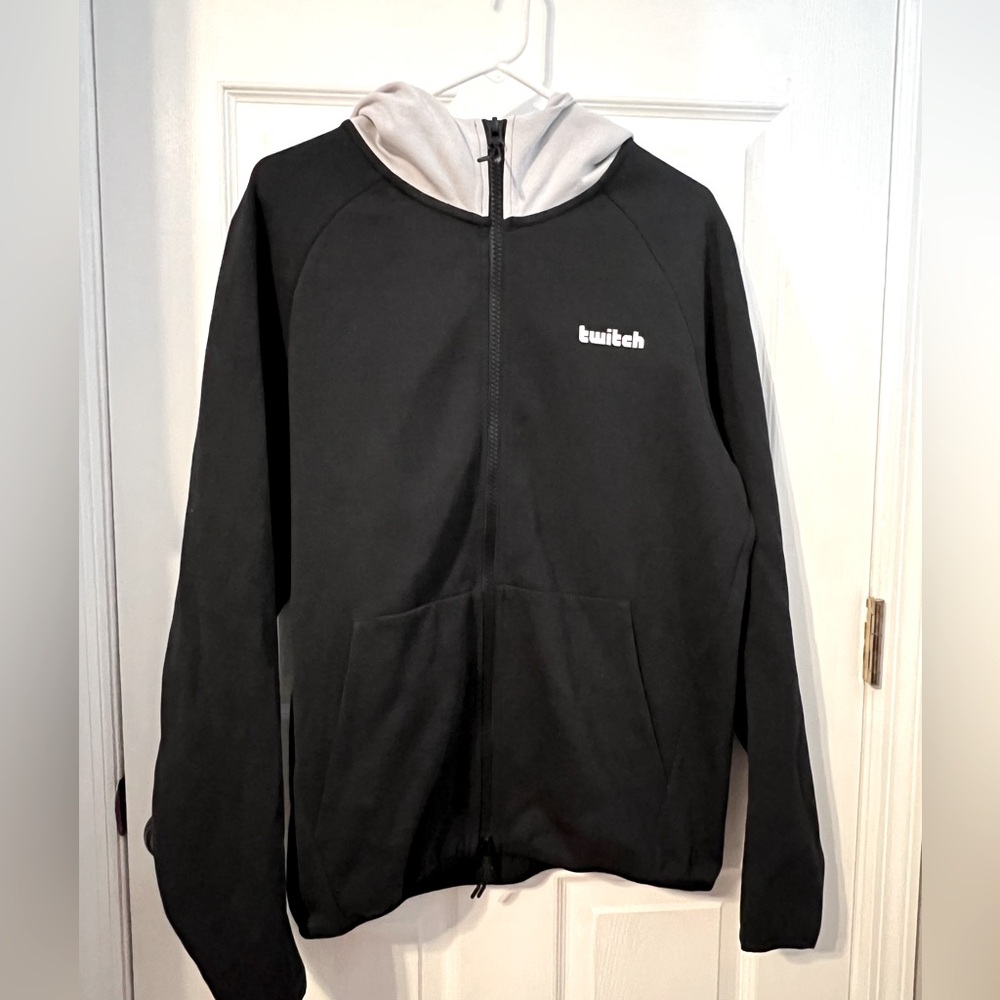 NEW Twitch jacket hoodie sz L black and grey